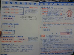 更新通知書の内側