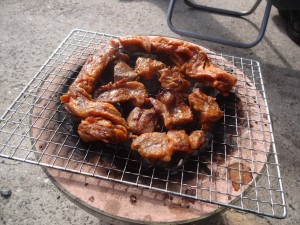 七輪で焼き肉ランチ