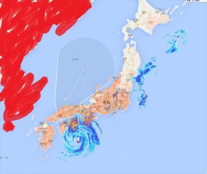 近付く台風