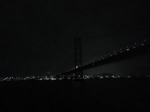 明石海峡大橋と明石側夜景