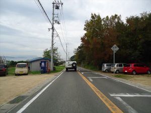 かどや製油さんに向かって走る