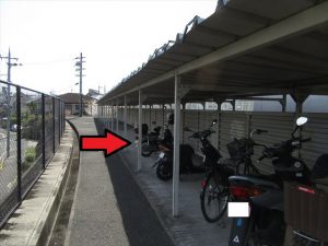 中学校の駐輪場