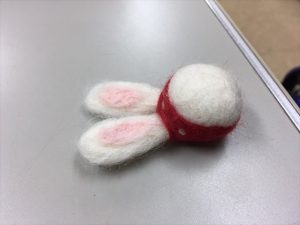 製作途中のうさぎ(友人作)